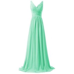 A line V-neck Chiffon Dress